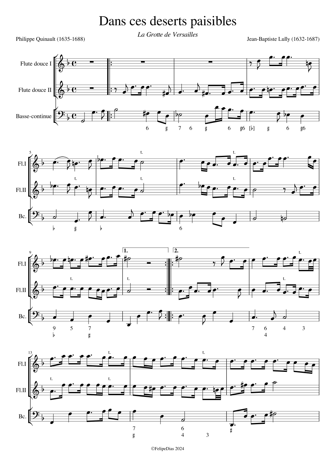 Dans ces deserts paisibles (Récit d'Iris) (arr. Early Music Scores)