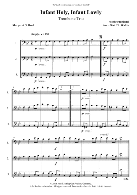 Infant Holy, Infant Lowly (arr. Gert Th. Walter)