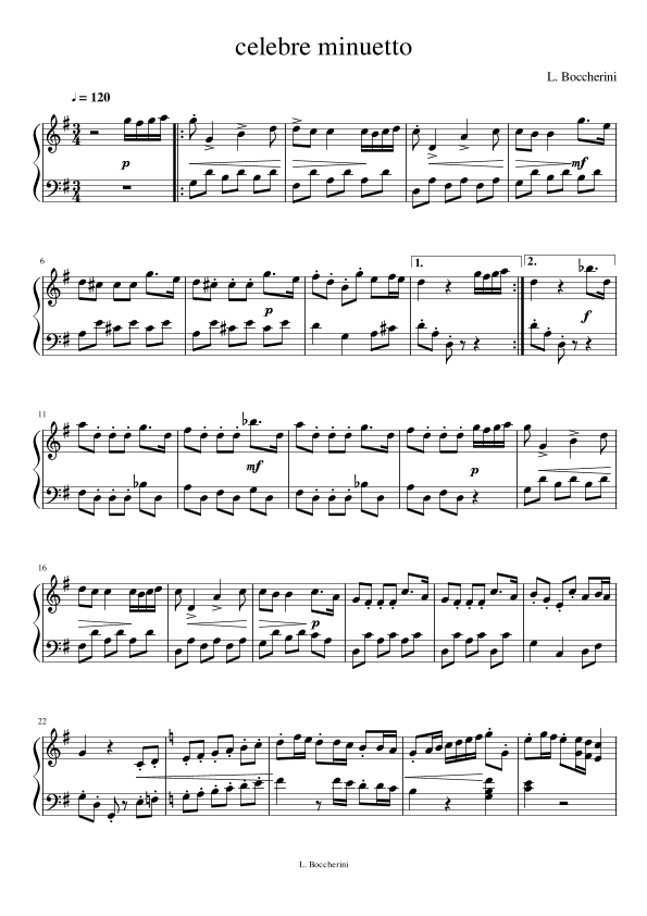 Menuett Von Boccherini (arr. Gianluca Giovannetti)