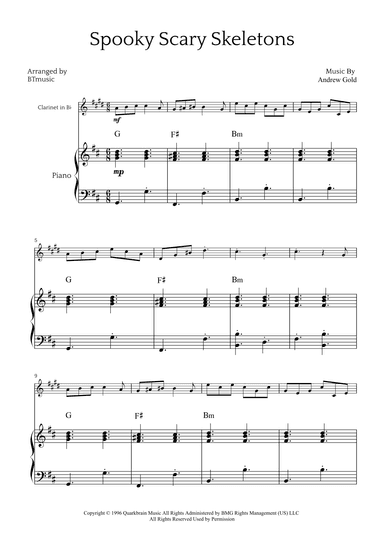 Spooky Scary Skeletons (arr. BTmusic)