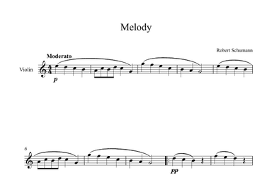 Melody - Robert Schumann (Violin) (arr. Digital Book Music)