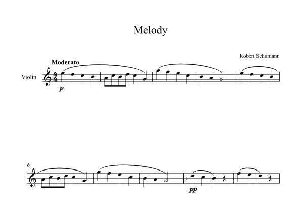Melody - Robert Schumann (Violin) (arr. Digital Book Music)