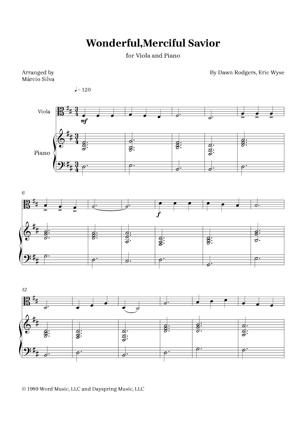 Wonderful, Merciful Savior (arr. Márcio Silva)