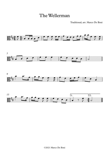 The Wellerman (Traditional Sea Shanty): easy viola arrangement (arr. Marco De Boni)