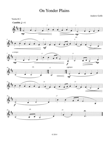 On Yonder Plains - Violin 2-2 - Part