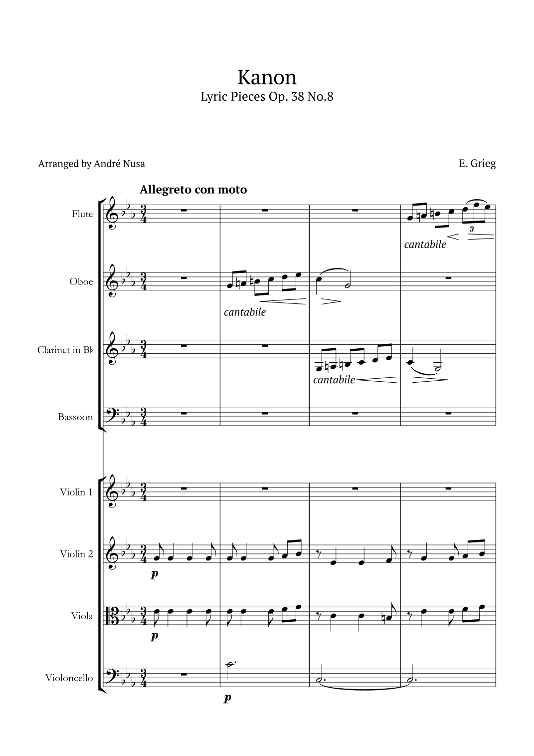 Lyric Pieces Op.38 No.8 (arr. André Nusa)