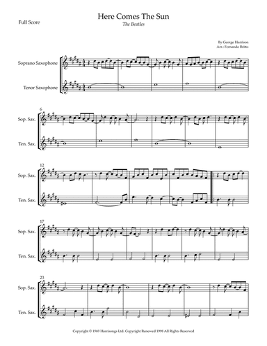 Here Comes The Sun (arr. Fernando Britto)