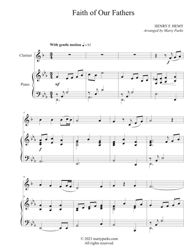 Faith of Our Fathers (Clarinet-Piano) (arr. Marty Parks)