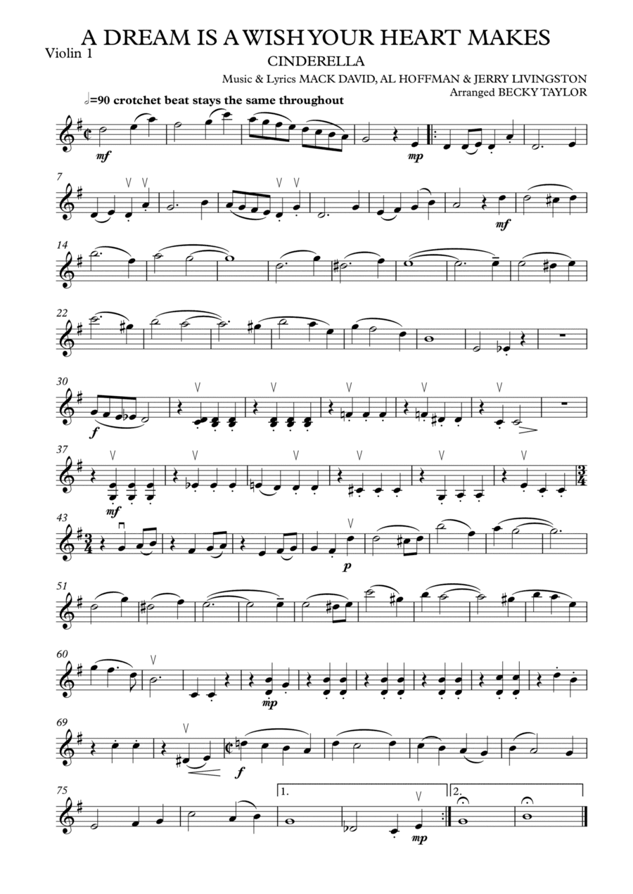 A Dream Is A Wish Your Heart Makes (arr. Becky Taylor)
