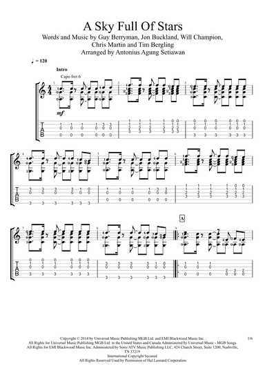 A Sky Full Of Stars (arr. Antonius Agung Setiawan)