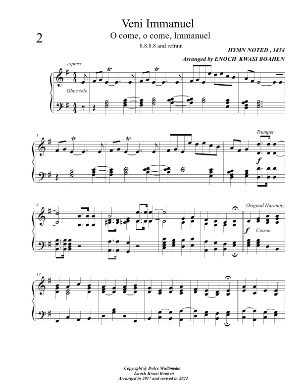 Veni Immanuel (arr. Enoch Kwasi Boahen)