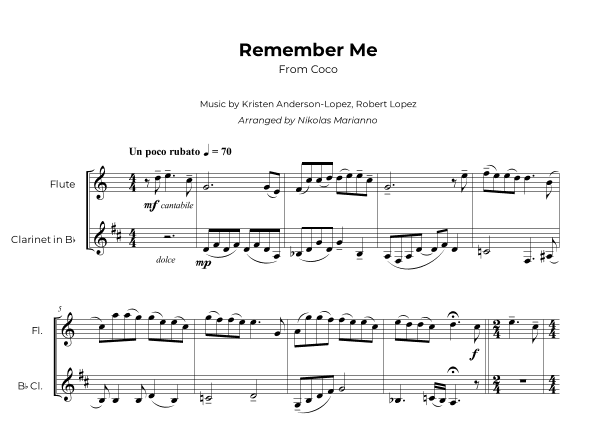 Remember Me (lullaby) (arr. Nikolas Marianno)