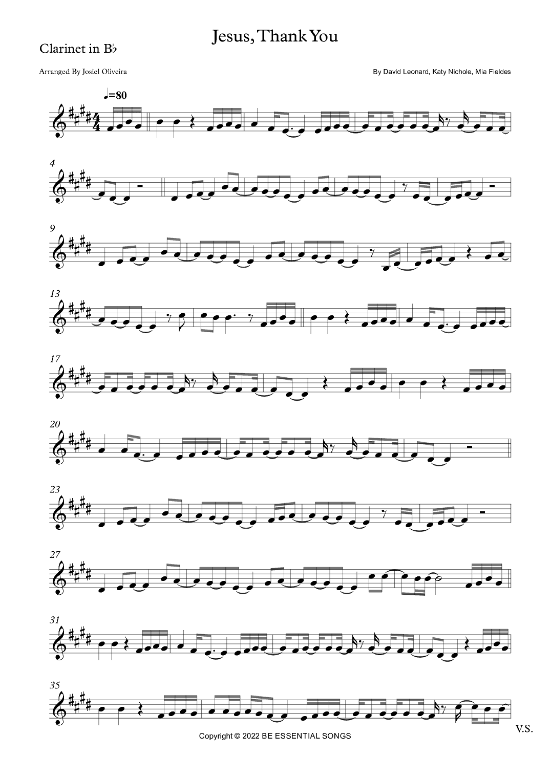 Jesus, Thank You (arr. Josiel Oliveira)