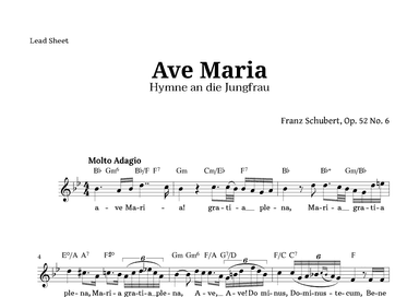 Ave Maria by Schubert for Voice and Chords (arr. Langanho)