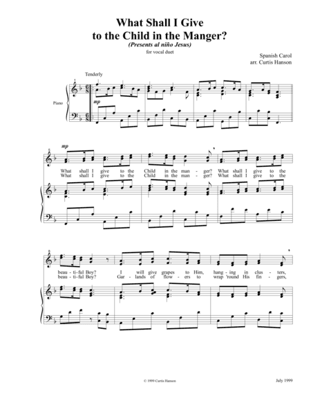What Shall I Give to the Child in the Manger? (2 pt.) (arr. Curtis Hanson)