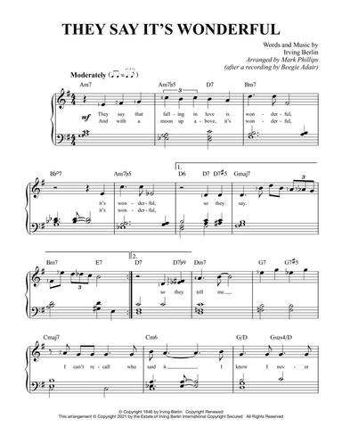 They Say It's Wonderful (arr. Mark Phillips)