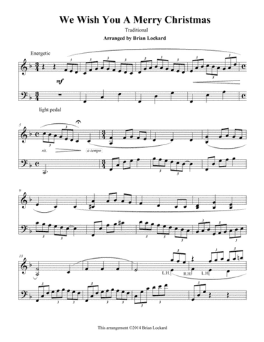 We Wish You a Merry Christmas Solo Piano (arr. Brian Lockard)