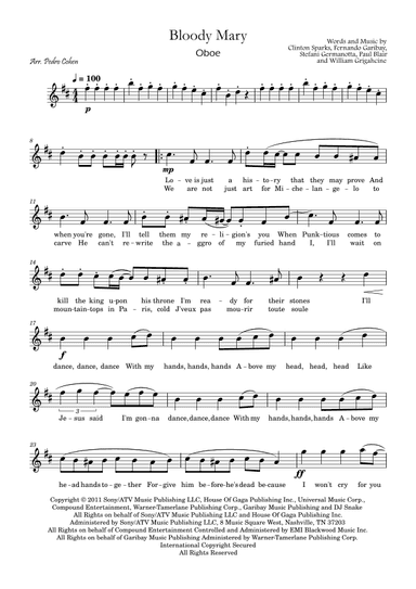 Bloody Mary (arr. Pedro Cohen)