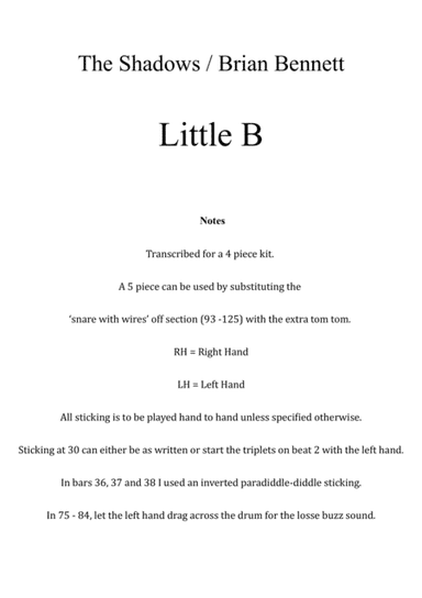 Little B (The Shadows) (arr. Jack Amblin)