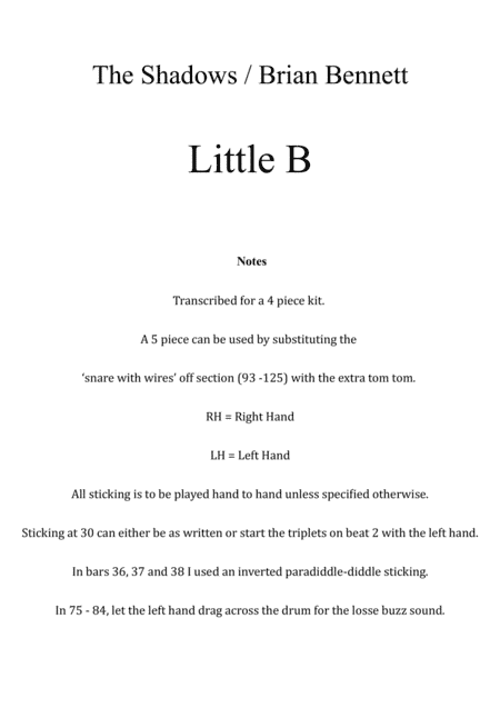 Little B (The Shadows) (arr. Jack Amblin)