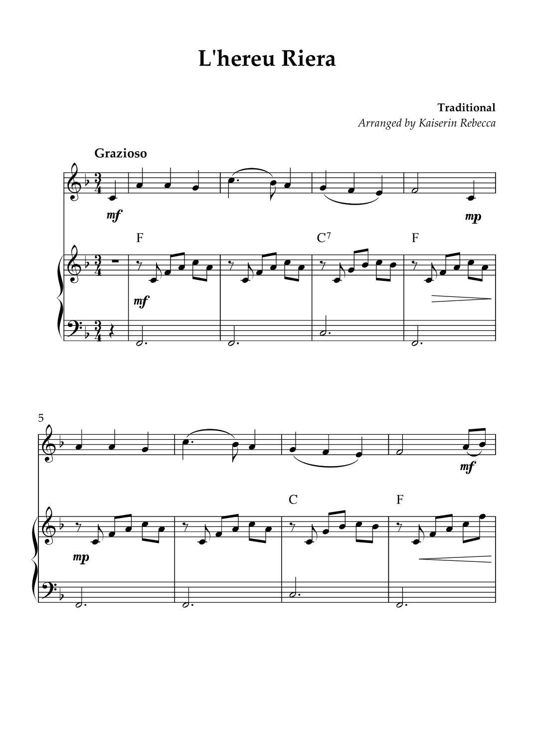 L'hereu Riera (arr. Kaiserin Rebecca)