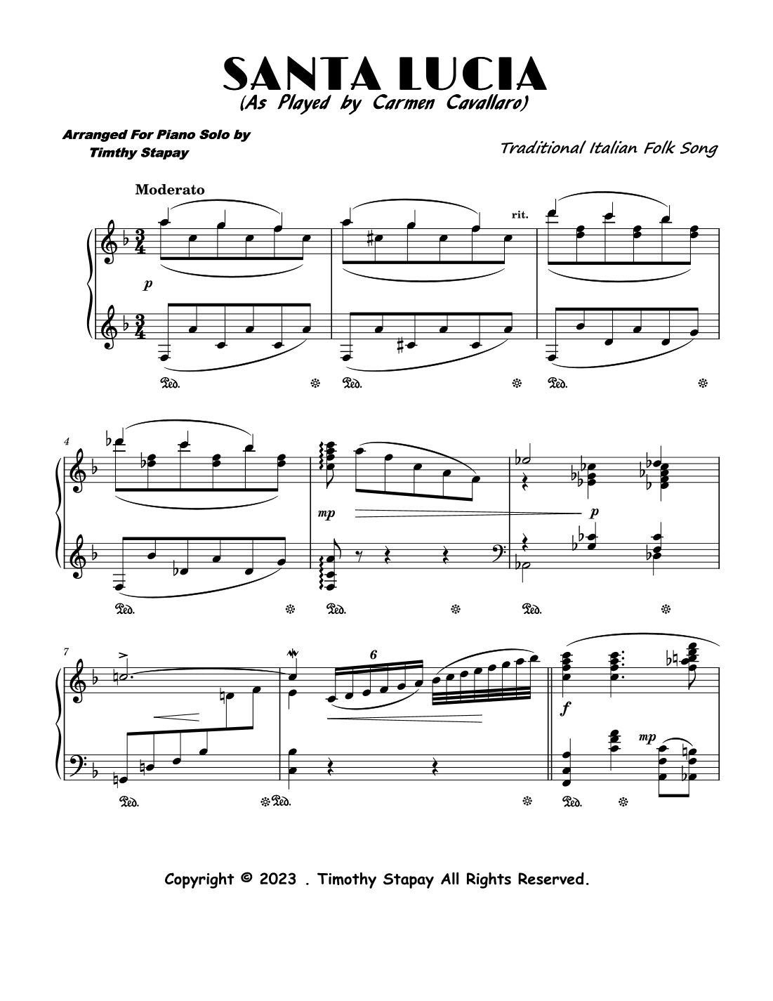 Santa Lucia (arr. Timothy Stapay)