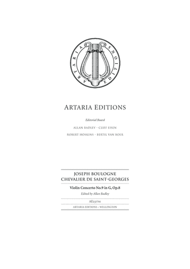 Violin Concerto No.9 in G major, Op. 8 - Study Edition (arr. Artaria Editions)
