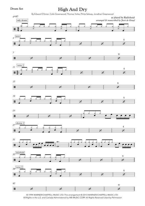 High And Dry (arr. Joeri de Graaf)