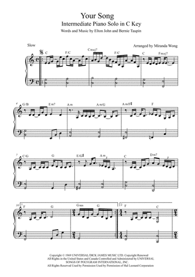 Your Song (arr. Miranda Wong)