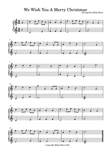 We Wish You A Merry Christmas Small Harp (arr. Molly Khan)