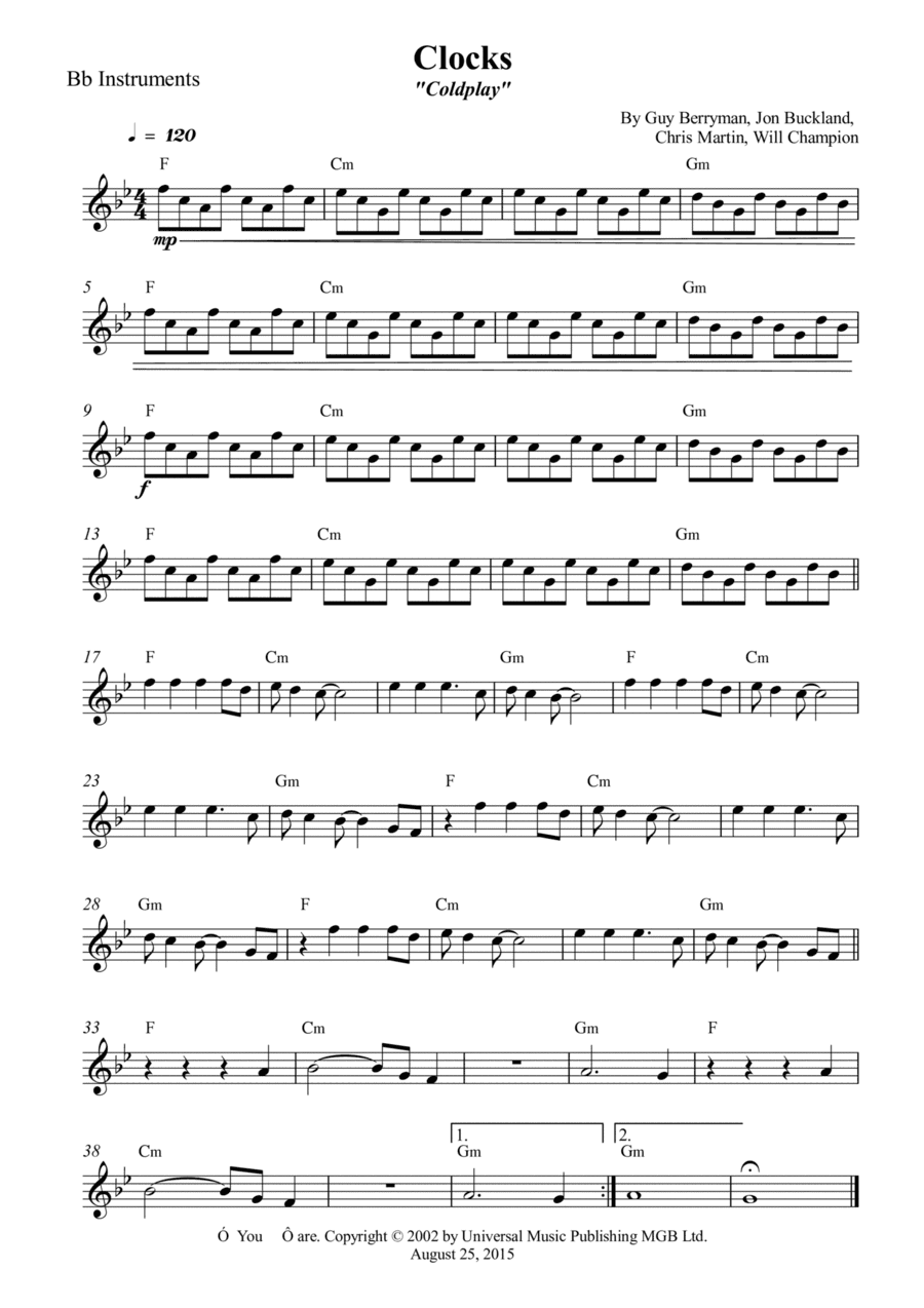Clocks (arr. Wesley S. SIlva)