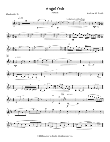 Angel Oak for Clarinet and Piano