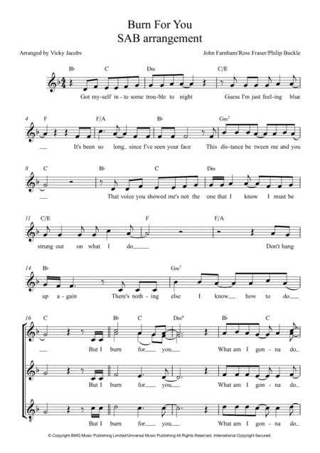 Burn For You (arr. Vicky Jacobs)