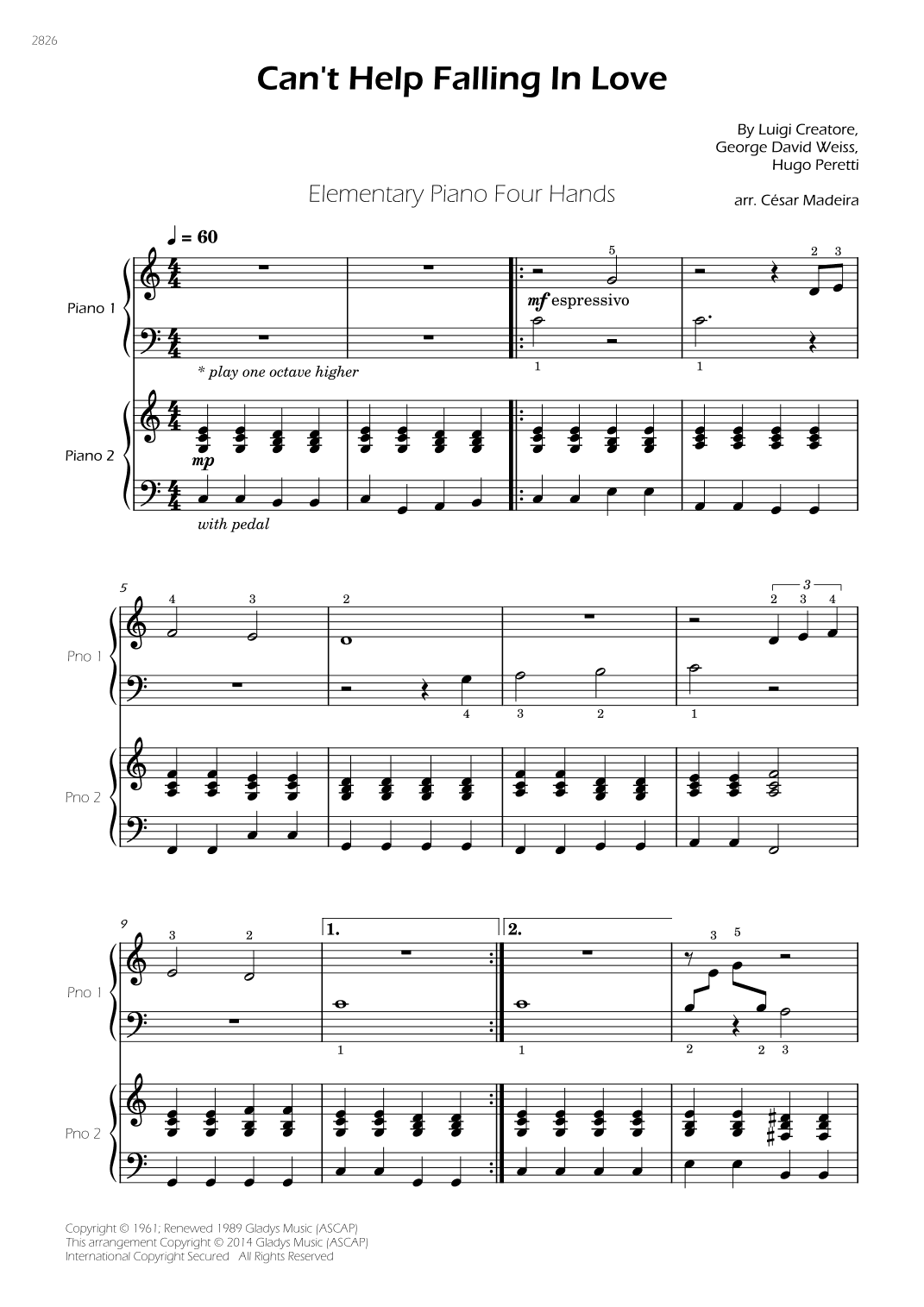 Can't Help Falling In Love (arr. César Madeira)