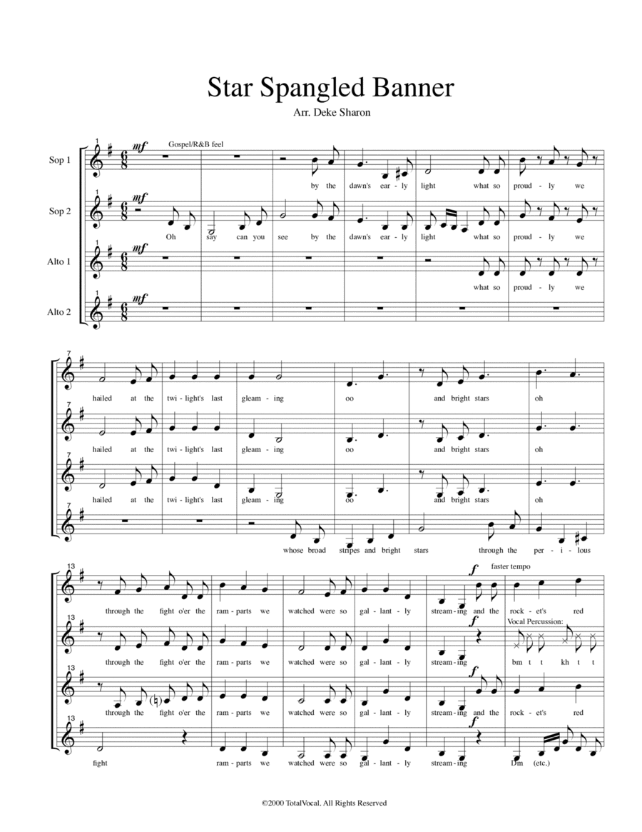 Star Spangled Banner (arr. Deke Sharon)