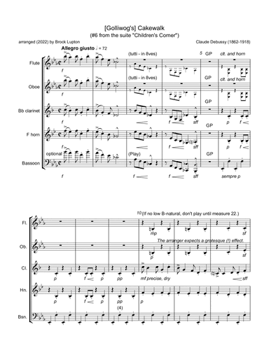 [Golliwog's] Cakewalk (arr. Brock Lupton (1948-))
