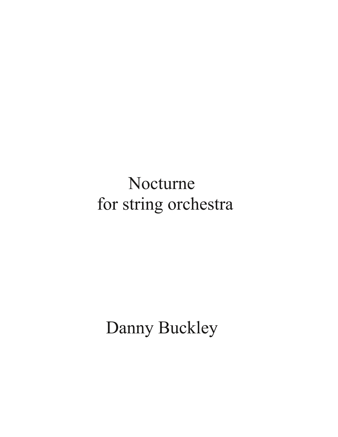 Nocturne for string orchestra