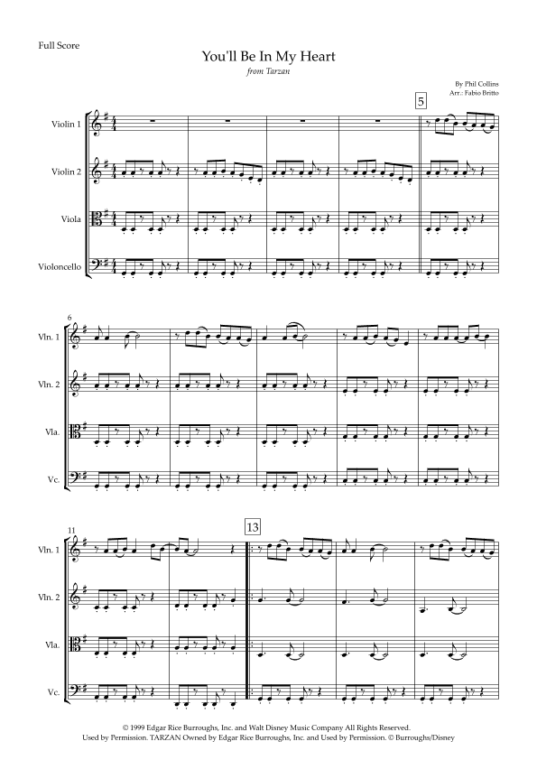 You'll Be In My Heart (arr. Fabio Britto)