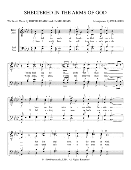 Sheltered In The Arms Of God (arr. Paul A. Jorg)