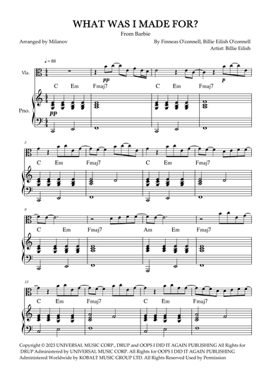 What Was I Made For? (arr. Milanov)