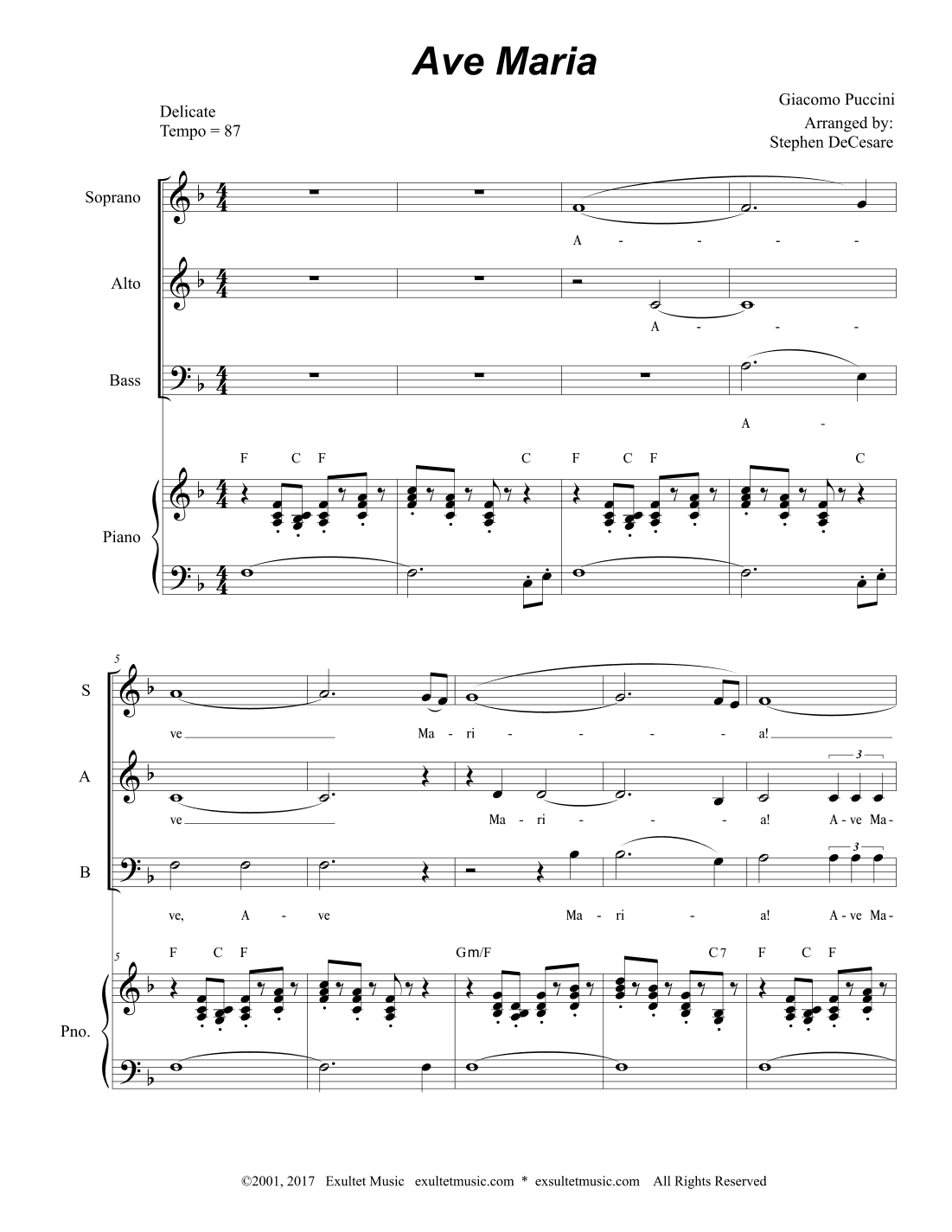 Ave Maria (SAB) (arr. Stephen DeCesare)