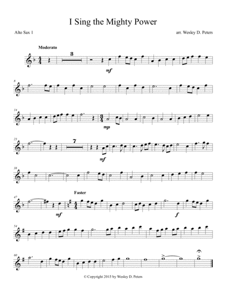 I Sing the Mighty Power of God (Sax Quartet) (arr. Wesley D. Peters)