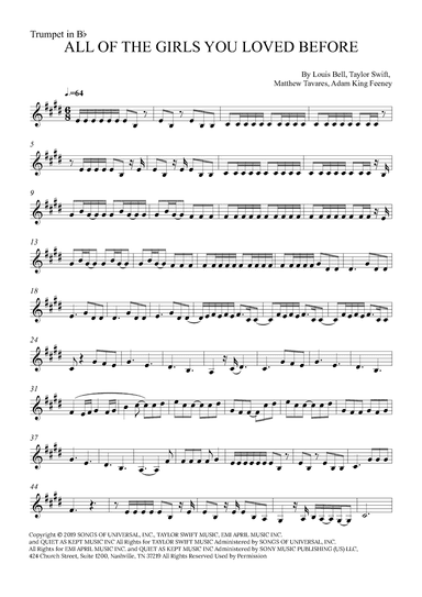 All Of The Girls You Loved Before (arr. Alex Nunes Rodrigues)