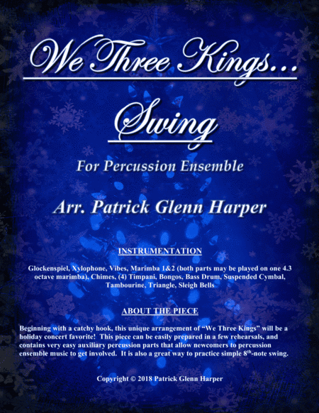 We Three Kings Swing - for Percussion Ensemble (arr. Patrick Glenn Harper)