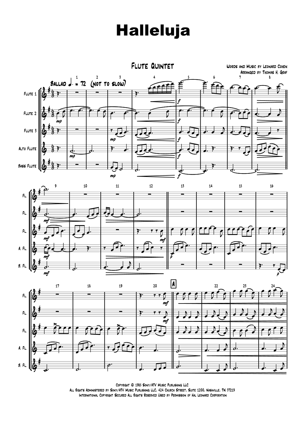 Hallelujah (arr. Thomas Graf)