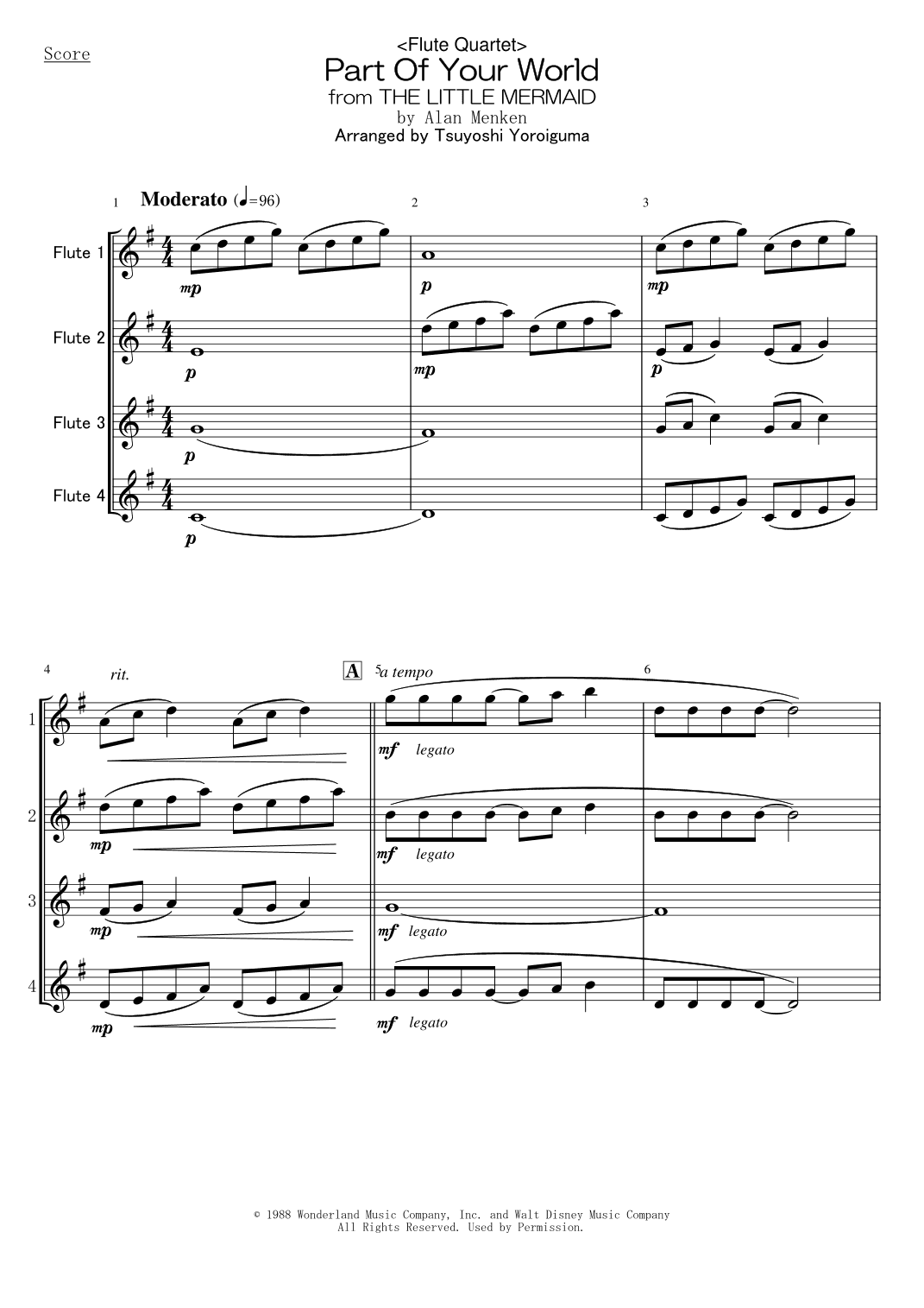 Part Of Your World (arr. Tsuyoshi Yoroiguma)