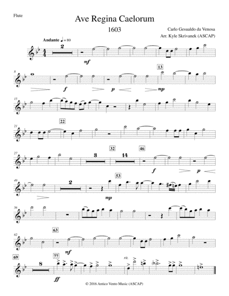 Ave Regina Caelorum (arr. Kyle Skrivanek)