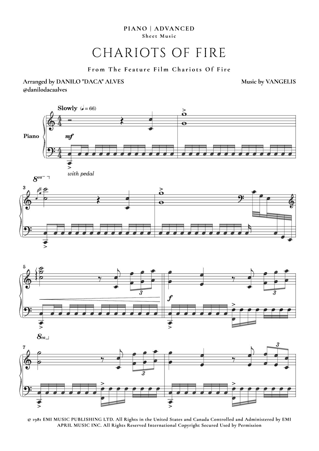 Chariots Of Fire (arr. Danilo "Daca" Alves)