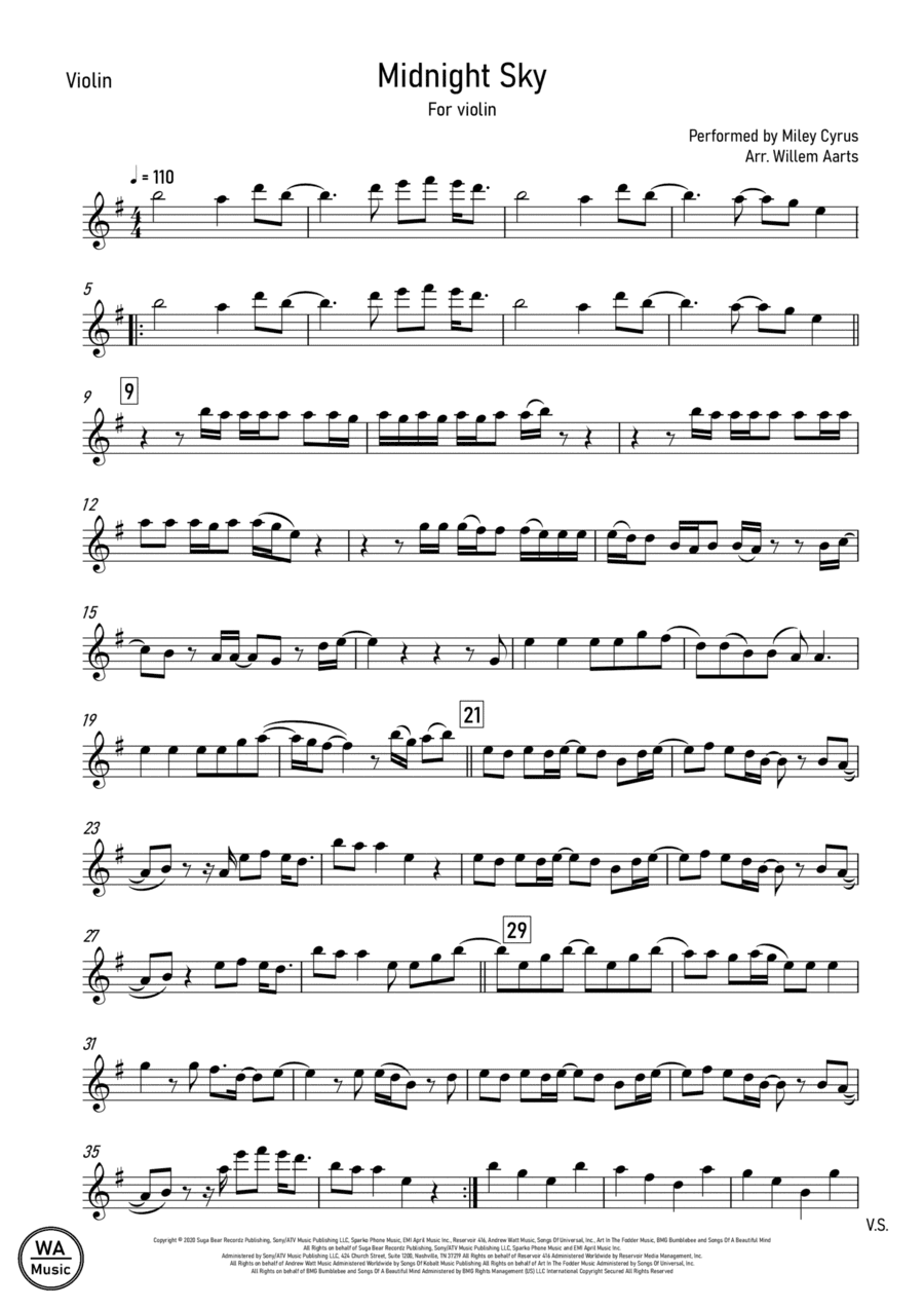 Midnight Sky (arr. Willem Aarts)