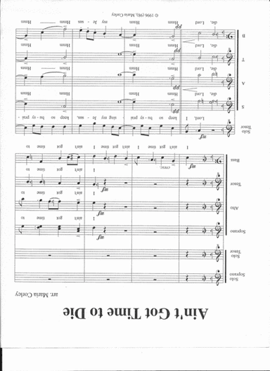 Ain't Got Time to Die (SATB, ST solos) (arr. Maria Thompson Corley)